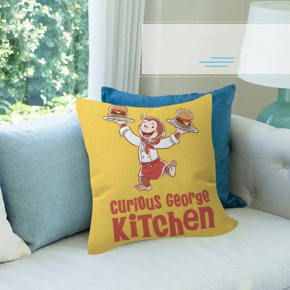 Movie Monkey Curious Cute George Cushion Cover Decorative Pillow Sofa Home Decor Case Pillow Cases