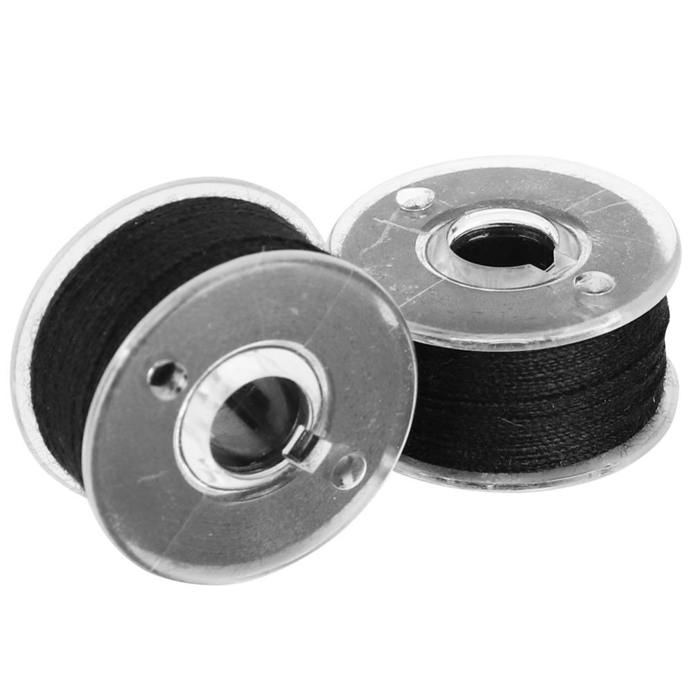 25Pcs Black Bobbin Set Plastic Side Industrial Grade Embroidery Thread Clear Storage High Speed PreWound Bobbins Home Embroidery