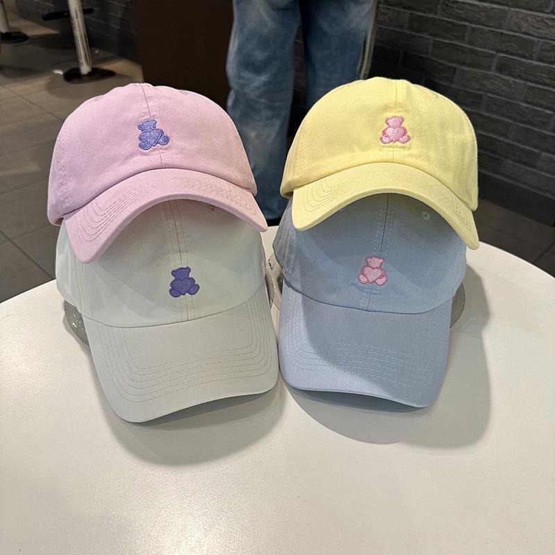 Baseball Cap Women Embroidered Heart Bear Casual Sun Hat For Summer Activities