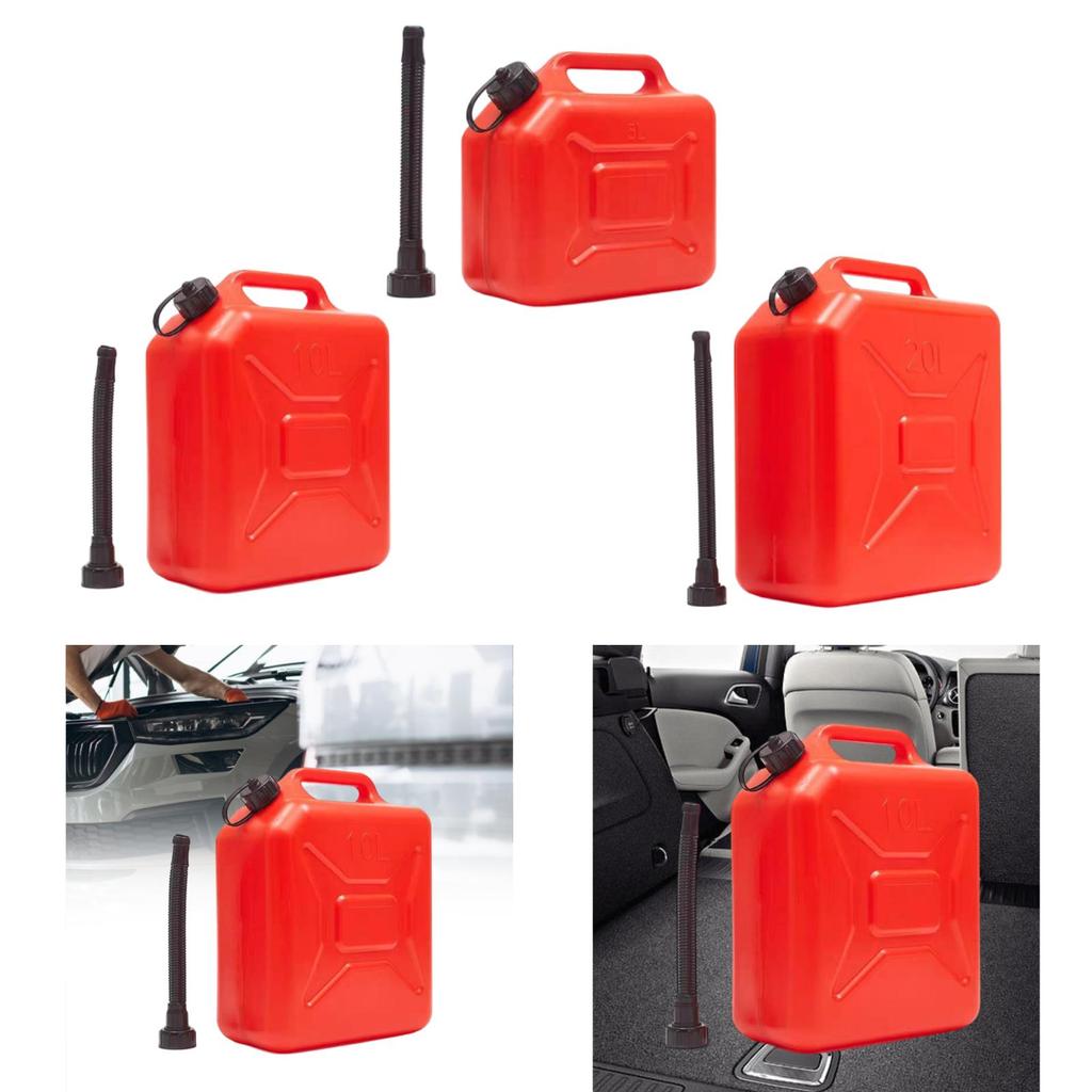 Auto Tank Container Bucket for Liquids Red Car Motorcycle Refueling Adventure SUV Vehicles