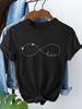 Woman Tops Funny Fashion T-shirt Love Heart & Letter Print Short Sleeve T Shirt Clothing Top Tee Summer Ladies Girls Shirt