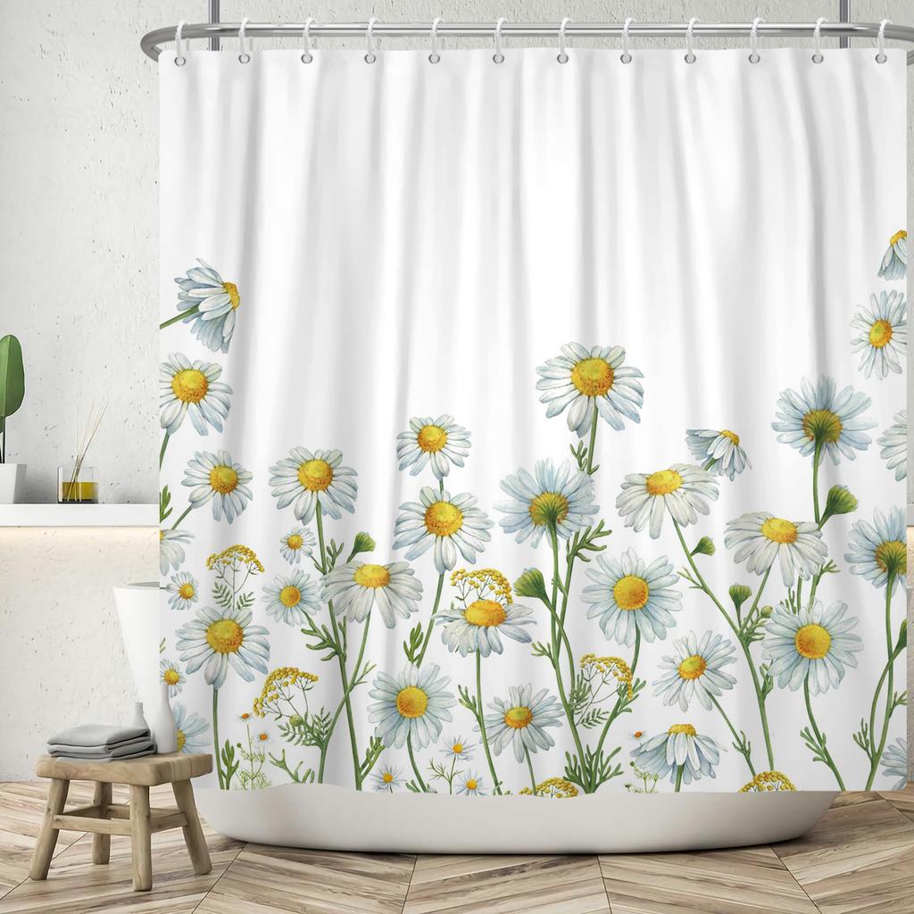 Floral Shower Curtain for Bathroom Vintage Flower Butterfly Waterproof Fabric Boho Bathtub Bathroom Curtain With Hooks 180x240