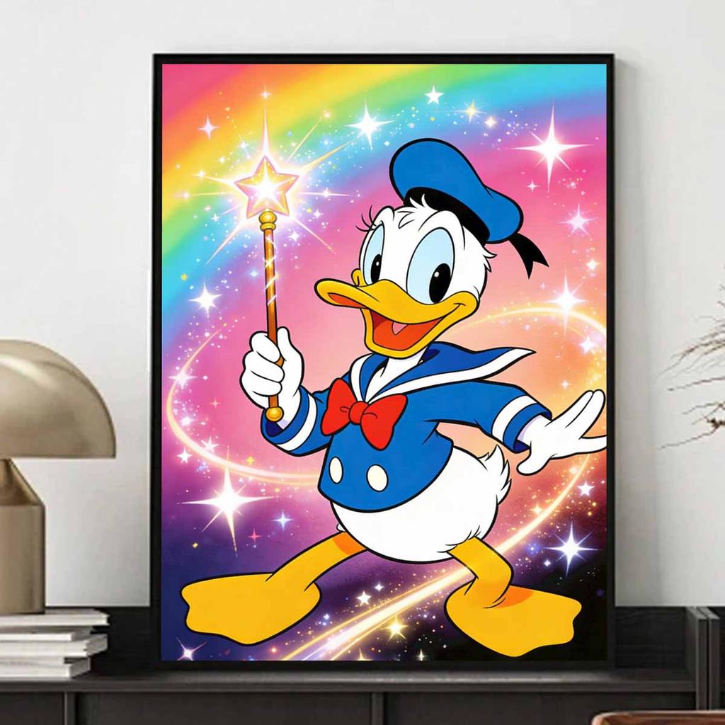 Disney Diamond Painting Kit Donald Duck Magic Wand Home Bedroom Wall Decor Crafts Handmade Gift