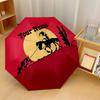 Custom Text Automatic 8 Bone Umbrella, Portable Sun Rain Protection UmbrellaLucky Luke