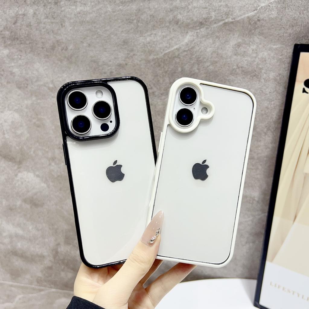 Applicable To Apple 16 Transparent Mobile Phone Case Iphone15 Acrylic Two In One Protective Case 16E Anti Fall Promax