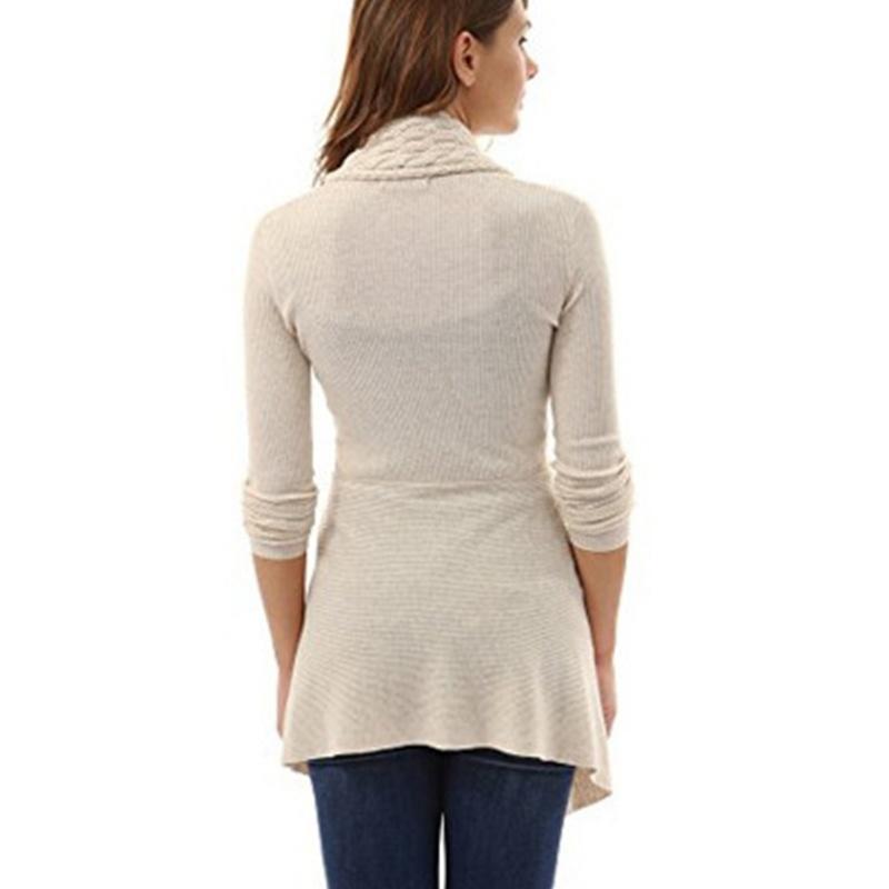 Damen Pullover Strickjacke mit Kapuze und Kapuze, eng anliegender