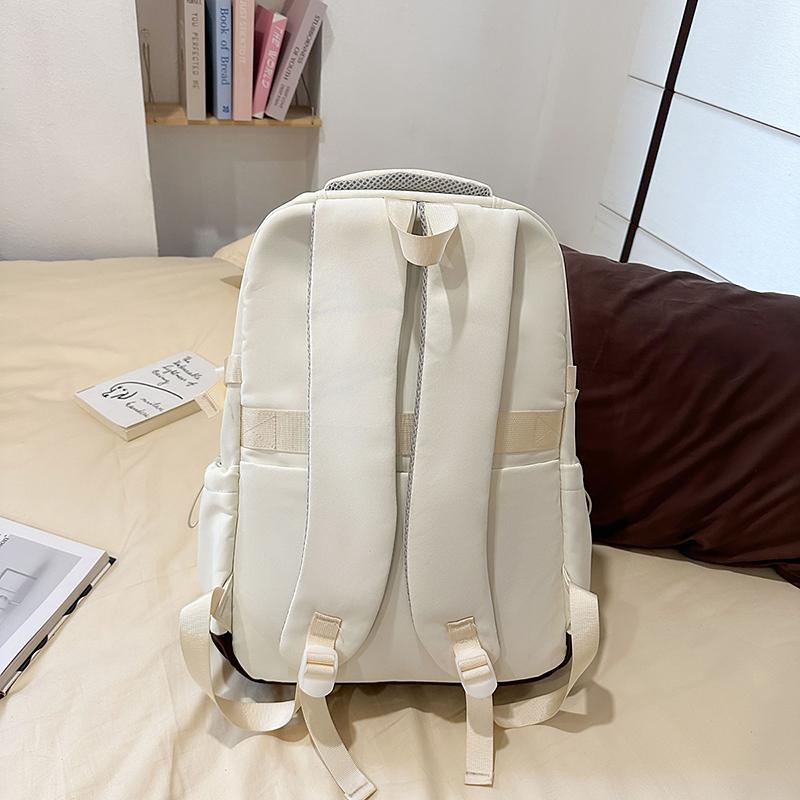 Drawstring Backpack Girl's Large Capacity Backpack Color Contrast Student Schoolbag Travel Bag