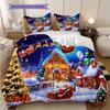 1PC Christmas theme pattern Bedding Quilt Set Quilt Cover Pillowcase Home Decoration Birthday Gift (1 * duvet cover + 2 * pillowcase, without core)