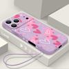 Soft TPU Case For iPhone 17 Pro Max 17e 16 15 14 13 Pro Max 17 16 Pro 16e 11 Love Hearts Pattern Shockproof Lanyard Phone Cover