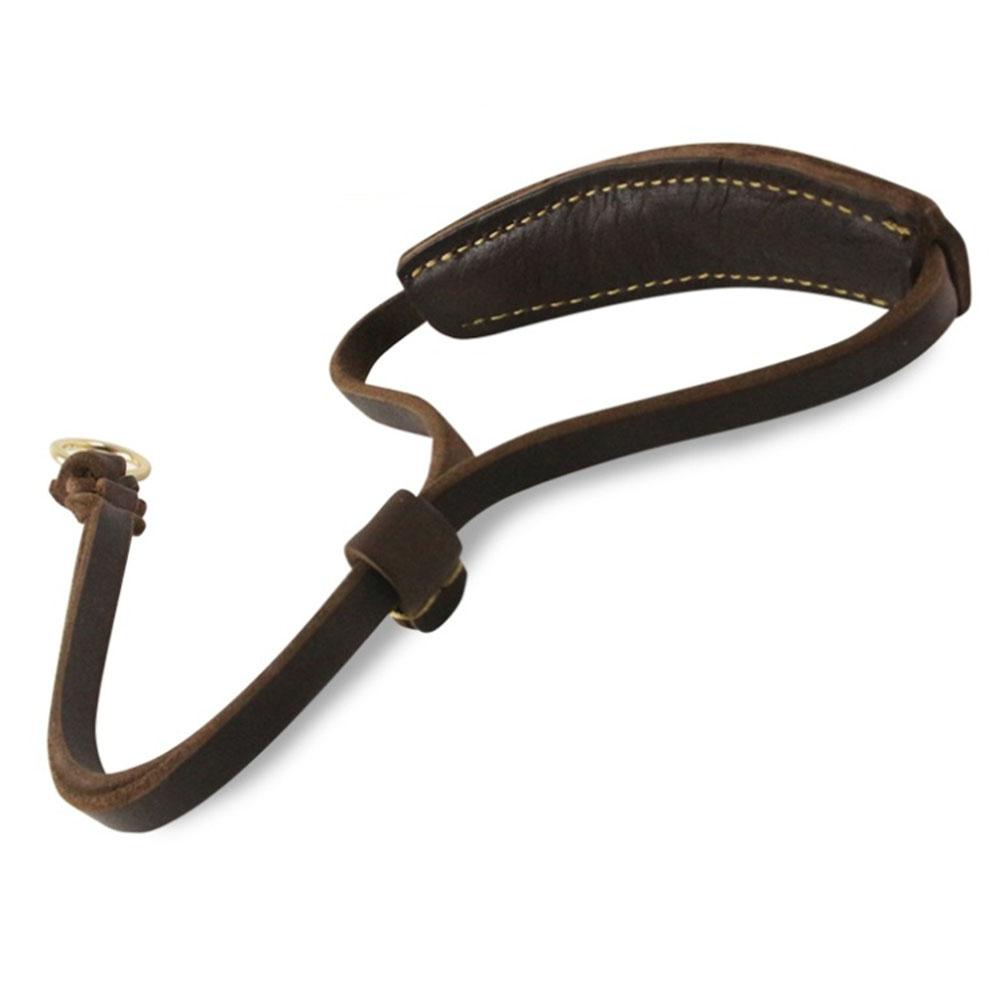 High-grade Genuine Leather Dog Collar Arbitrarily Adjustable Soft Widen Real Leather Padded Large Dog Collar for Doberman Beagle коричневый