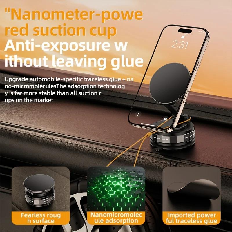 360° Rotatable Double-Sided Magnetic Phone Holder | Easy One-Hand Operation | Foldable Design for Hands-Free Viewing | ABS