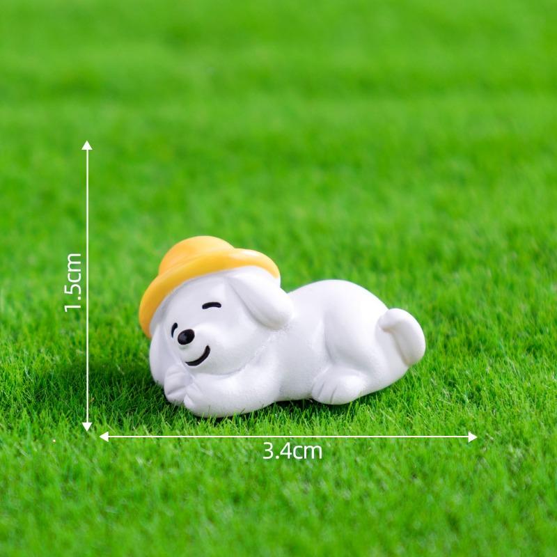 Micro-landscape Cartoon Reading Watering Flowers, Dog Dolls Dollhouse Decorations Accessories Mini Ornaments
