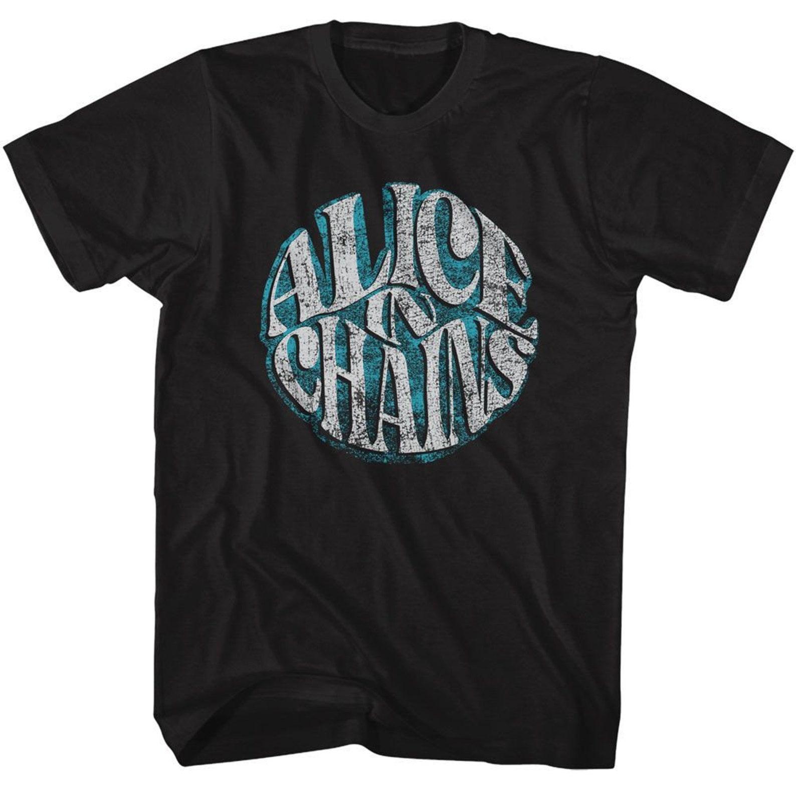 Alice In Chains Circle Text Black T-Shirt M