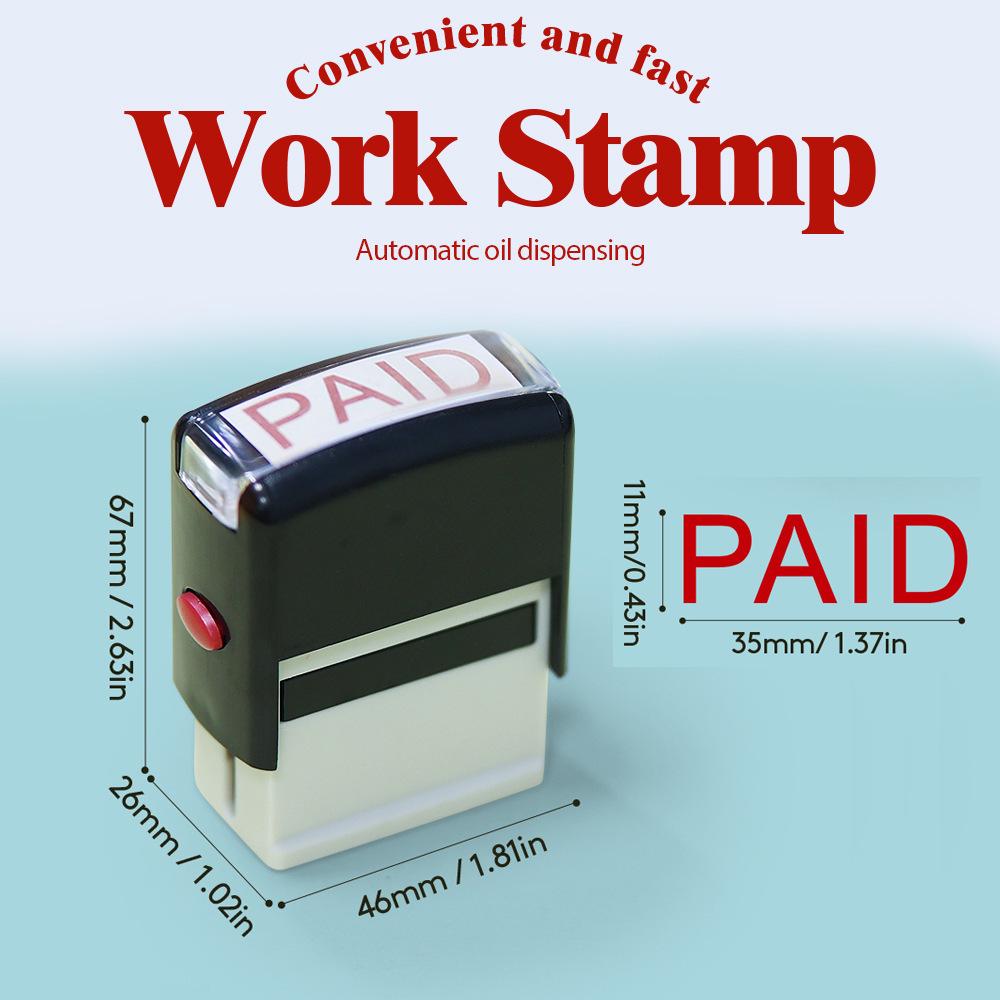 

Самоклеящийся офисный штамп, красный и черный - Отметка ОПЛАЧЕНО