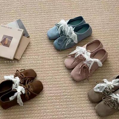 Niche Design Sense Retro Square Head Brown Loafers Single Shoes Women's Spring Ballet Style Inner Height Increase Spring and Autumn Platform Shoes