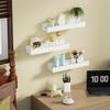 Confezione da 2 Mensole Galleggianti in Legno con Bordo Ondulato Organizer Decorativo da Parete per Camera da Letto, Cameretta, Bagno e Piante