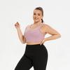 Plus Size Mesh Stitching Sports Bra - Shockproof Women's Running and Yoga Bra with Beautiful Back Design