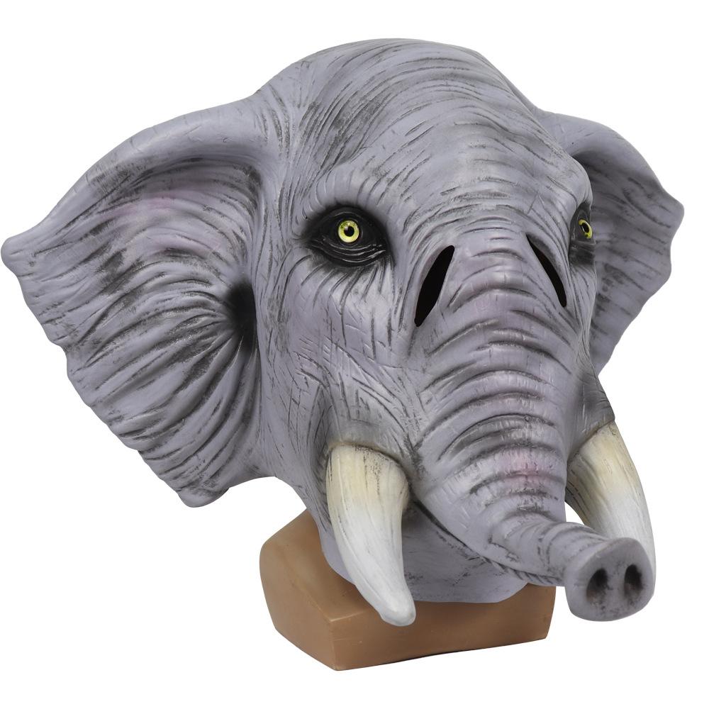 African elephant latex mask, party mask One size fits all adults серый