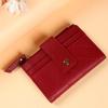 Transparent Women Lingge Wallet Portable Lady Short PU Purses Versatile Solid Color Card Bag  Work