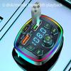 Car Bluetooth 5.0 Charger Fm Transmitter Pd 18W Type-C Dual Usb Colorful Ambient Light Cigarette Lighter Mp3 Music Player