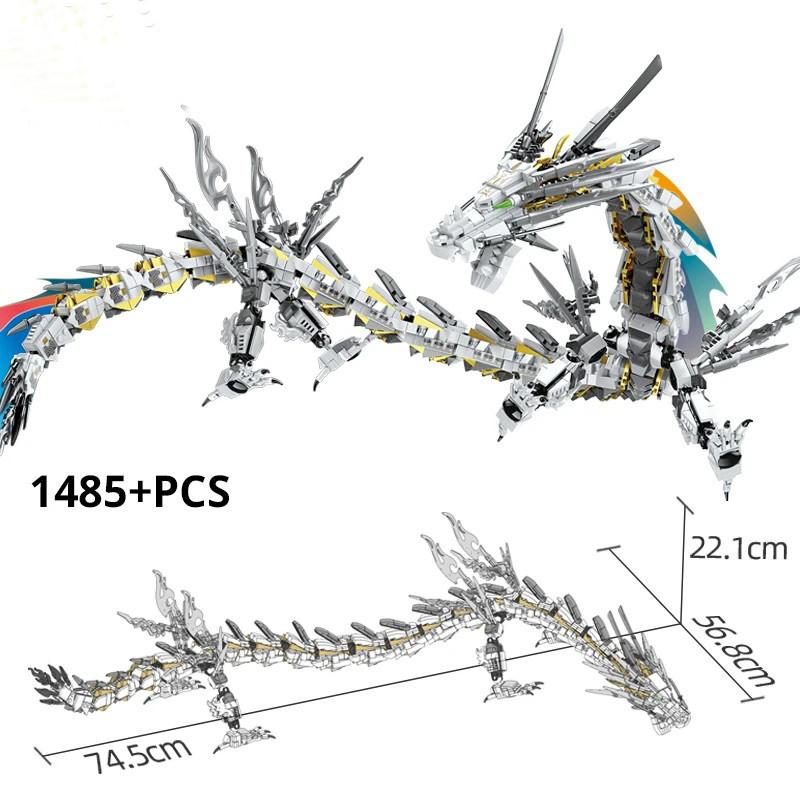 

1485PCS Белый дракон модель строительные блоки киносериал город кирпичи развивающие строительные игрушки для детей друзья