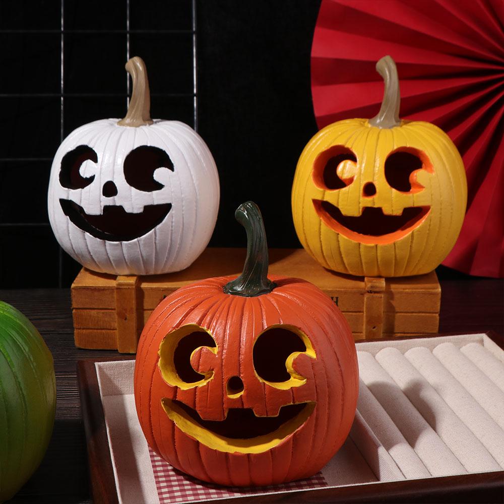 Resin Halloween Pumpkin Ornaments Multi-Color Pumpkin Statue Harvest Festival Ornaments  Courtyard