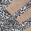 Women's  Leopard Print Patchwork Long-sleeved Hooded Zipper Waist Dress