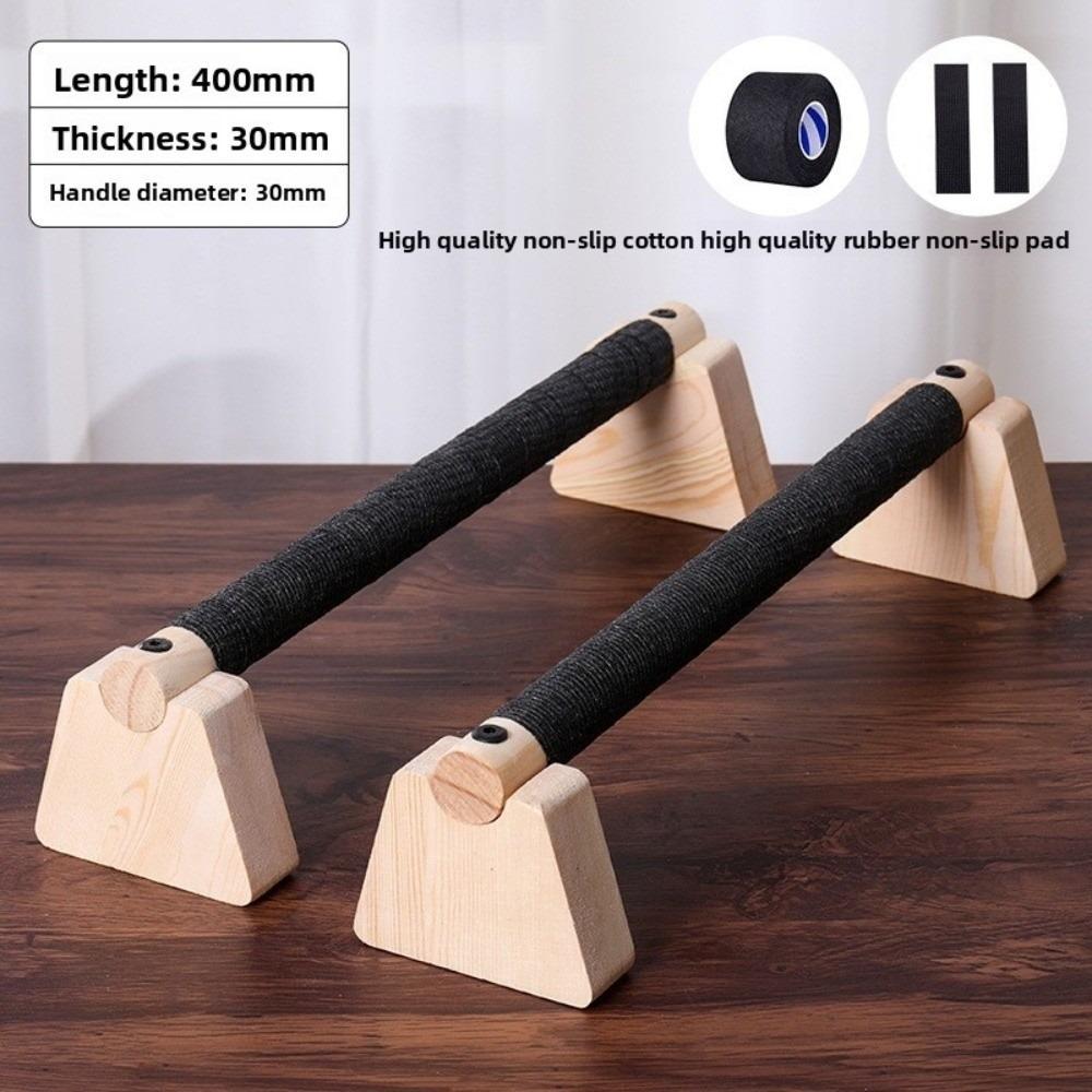 1 Pair Non-slip Parallettes Bars Multipurpose Push-up Stand Wooden Push Up Bar  Home Workout