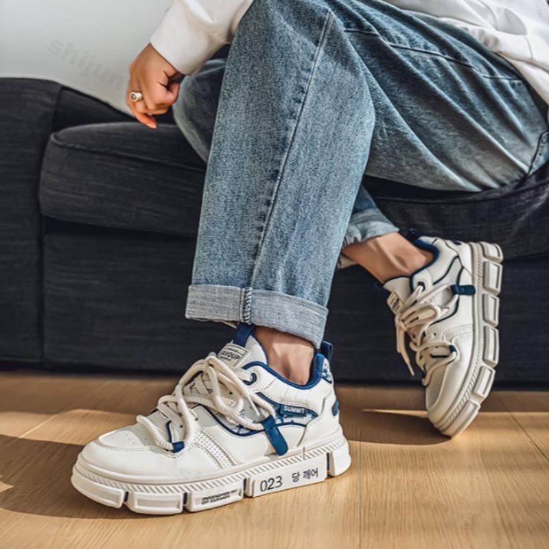 Fashion Men's New Fashion Trend Casual Low Top Thick Soled Shoes Spring 2025 Comfortable Versatile Niche Design Non Slip Chunky Sneakers