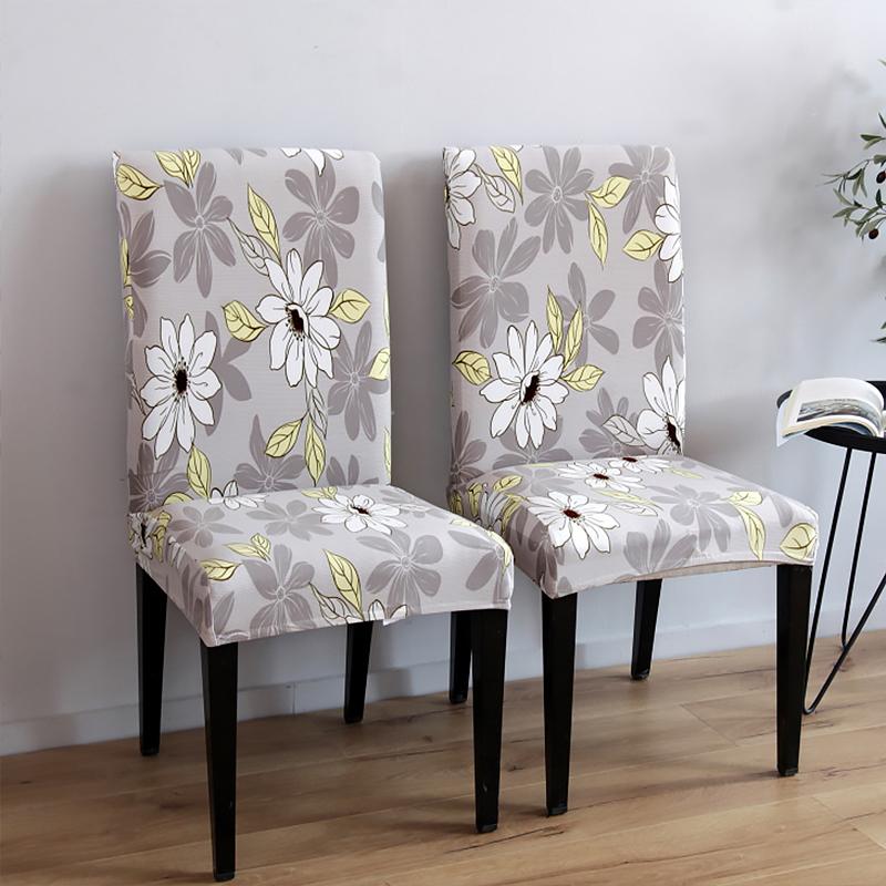 Printed Chair Covers Adjustable Dining Chair Cover Big Elastic Chairs Protector Kitchen Wedding Desk Stretch Modern Geometric