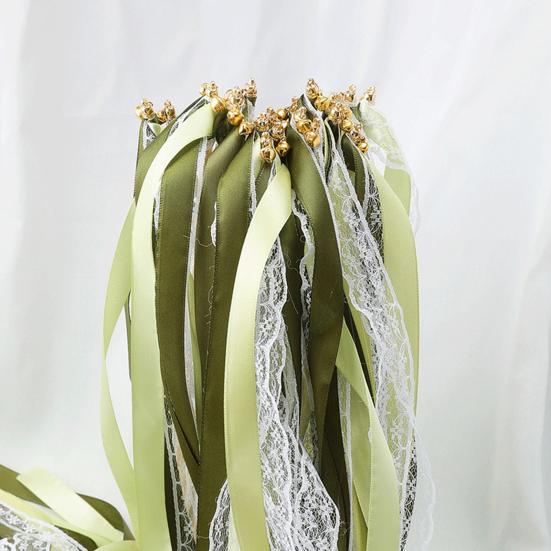 10 szt. Różdżki wróżki Wstążka Koronka Różdżka wróżki z dzwoneczkami Chromatyczne Jedwabiste Party Streamers na Wesela Urodziny Upominki