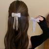 Light Luxury Bow Fringe Hairpin Temperament Bow Hair Clip Long Tassel Rhinestone Hairpin  Women