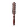 Professional Curly Hair Comb - Red-Brown Nylon Teeth, Original Wood Roller, Round Head for Inward Curls
