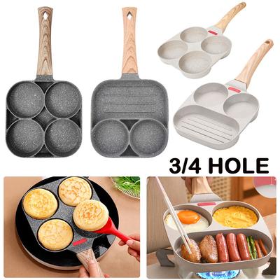 2/3/4-Loch Bratpfanne Kochtopf Antihaft-Pfannkuchenmaker Home Frühstücks-Ei-Burger-Topf für Gasherd Induktionsherd
