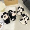 Cartoon Cute Mickey One-word Fluffy Slippers Female 2025 Autumn and Winter New Fashion Home Niche Student Fluffy Drag