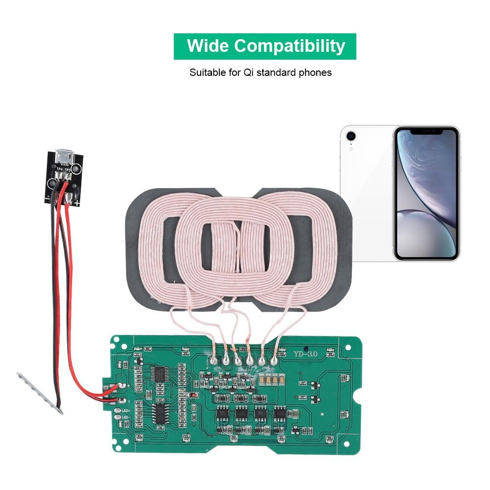 QI Standard  DIY Module  DIY QI Standard 3 Coil Wireless Charging Transmitter Module Circuit Board Coil