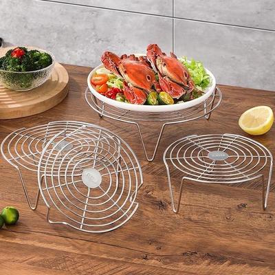 Stainless Steel Steaming Rack Multifunction Steamer Rack Pot Steaming Tray Grill Stand For Dumpling Egg Kitchen Cooking Utensils