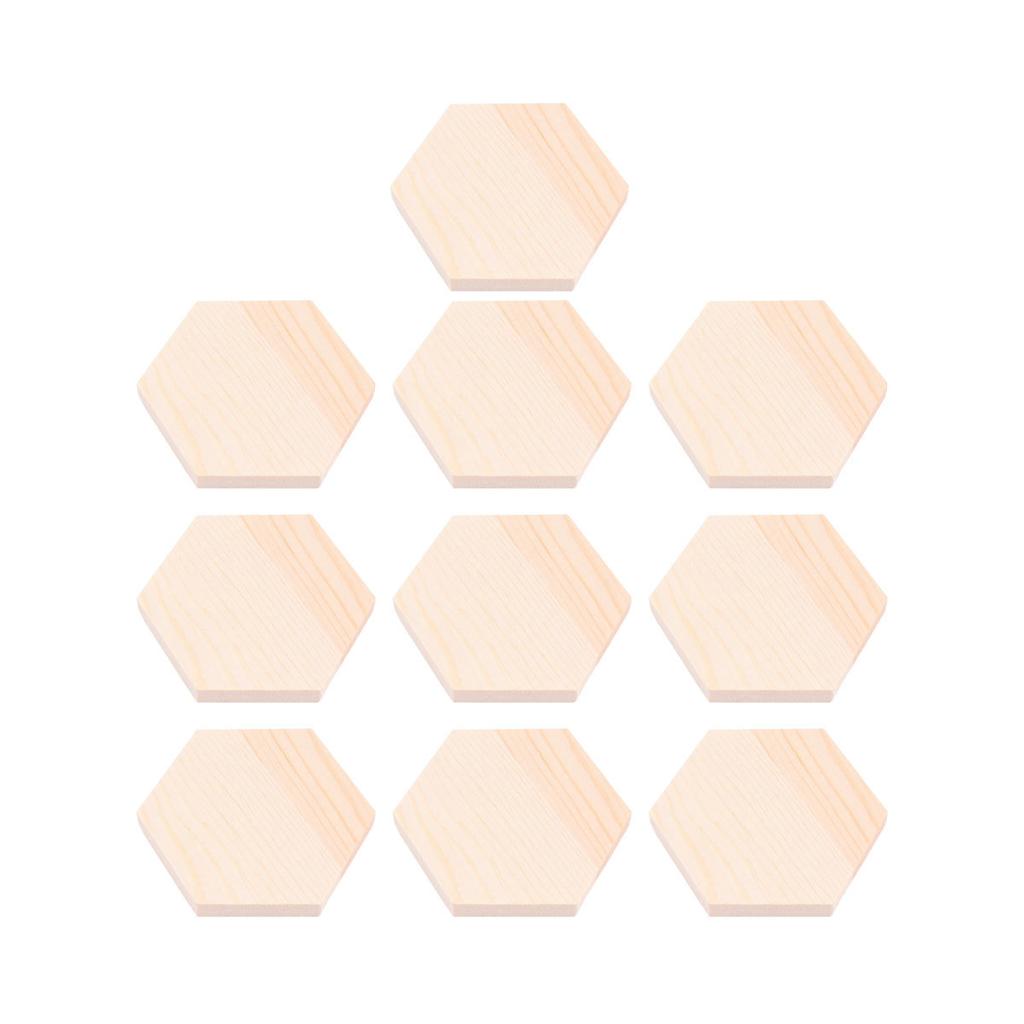 10Pcs Special-Shaped Wood Plank Polygonal DIY Craft Blocks High Quality Pine Wooden for Art Projects Decor Gifts Size 2
