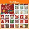 Festive Christmas Cushion Cover Featuring Santa Claus And Snowman For Cozy Home Decor