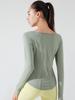Women's V-neck Long-sleeve Yoga Top - Elegant, Loose, and Breathable for Spring and Autumn Fitness