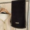 LOOKING4U Stitch Handmade Knit Muffler Black