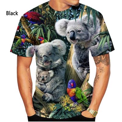 3D Printing Cute Koala T-Shirt For Men Women Funny Animal Pattern T Shirts Summer Loose Street Tops O-Neck Tees Short Sleeves