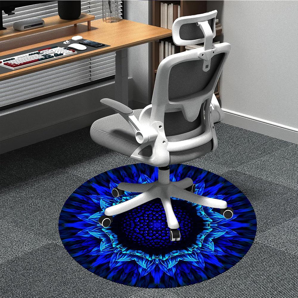 

1pc Blue Lotus Flower Chair Carpet for Office, Soft Flannel Throw Mat, Perfect for Office,Holiday Party Decoration Choice yy251113158 80cm by 80cm