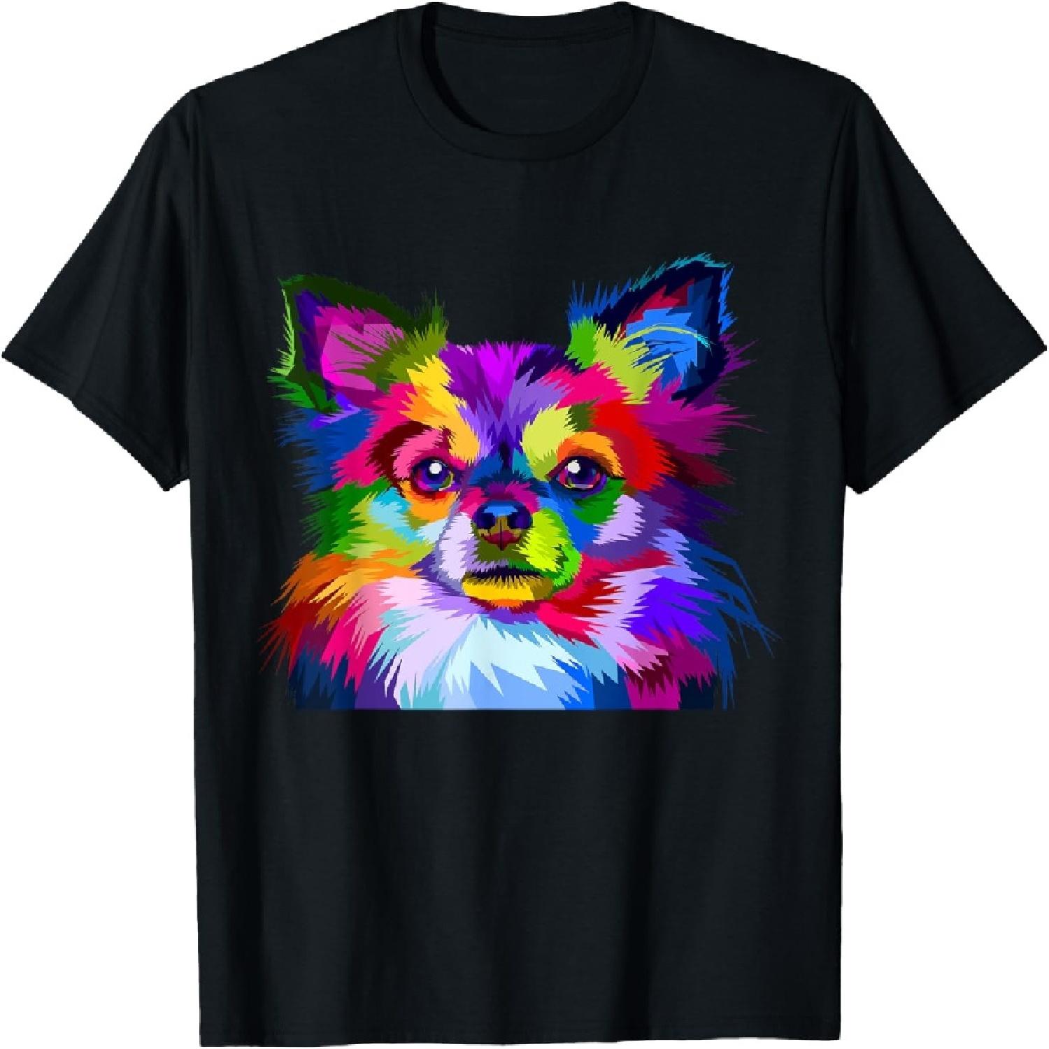

Long Hair Chihuahua Pop Art Portrait Art for dog owners Men Women Girls Kids T-Shirt XXXXXL різнокольоровий