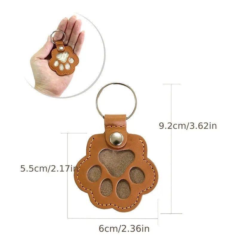 Exquisite Leather Pet Fur Keychain: Cute Cat & Dog Hair Bag Charm Ornament