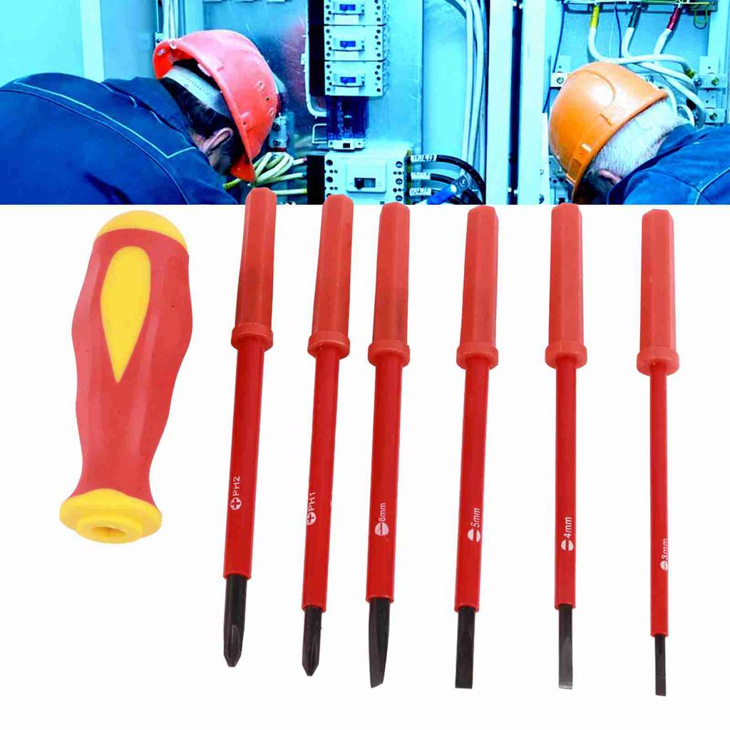7dílná sada Multifunkční Izolované Plochý Křížový Elektrikářské Šroubováky Sada
