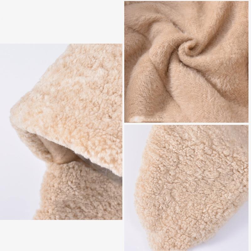 Women Autumn Winter Warm Velvet Ear Protector Hat Cold Resistant Imitation Fur Hair Thicken Outdoor Cycling Bomber Hat Sweet Cute Lei Feng Hat