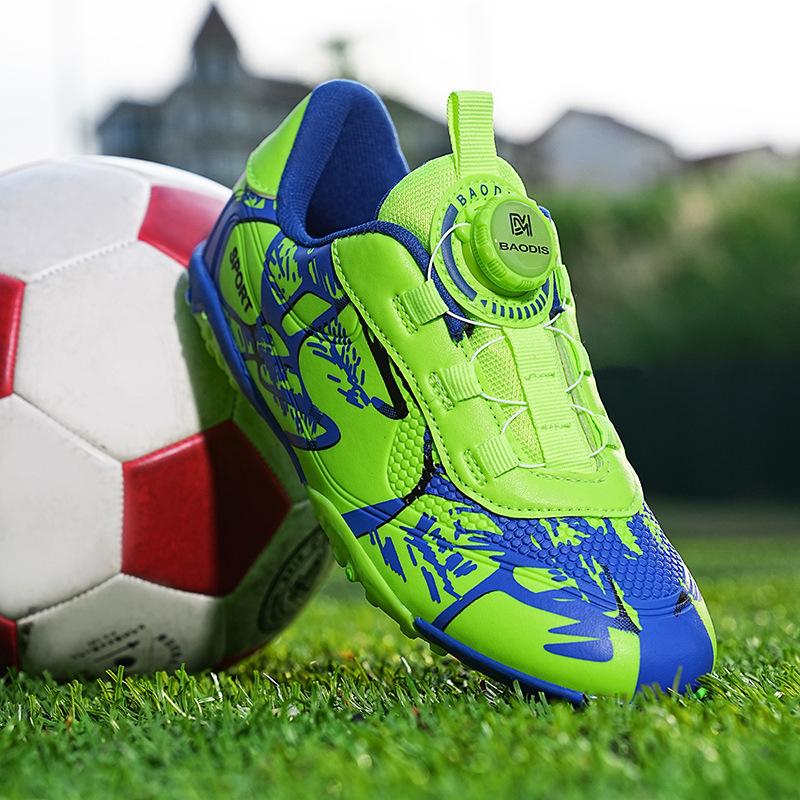 New Football Shoes Children's Rotary Buckle Elementary School Boys Girls Falcon Crush Nails Short Nails AG Long Nails Competition Training