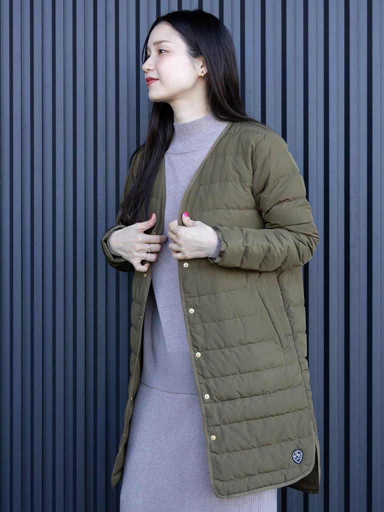 Beams Heart French Long Down Size M Women's Jacket, Olive,