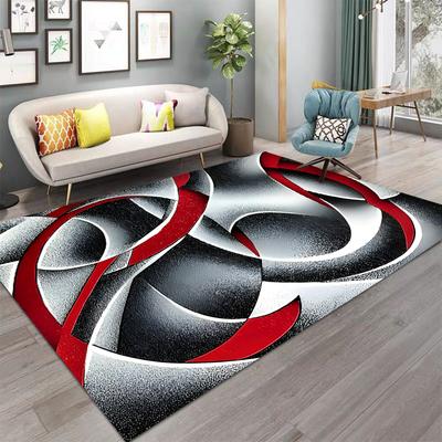 Alfombra de Área Estilo Nórdico Alfombra Geométrica Abstracta Antideslizante Lavable para Sala de Estar Dormitorio y Decoración del Hogar Felpudo